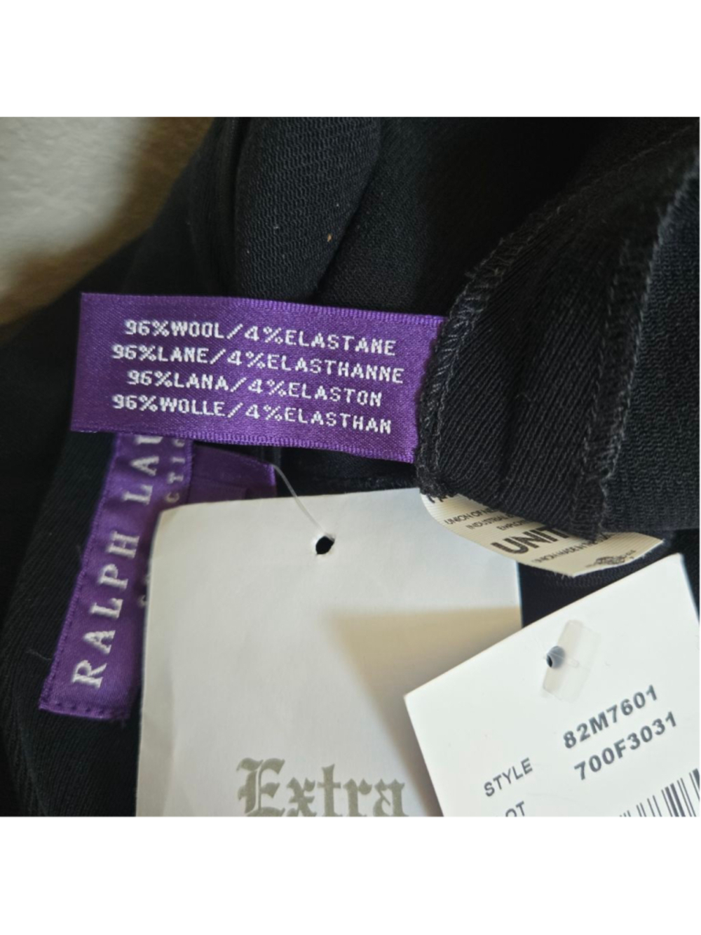 Nwt Ralph Lauren Collection Purple Label Collection Black Wool Trousers Size 10 - Picture 10 of 11